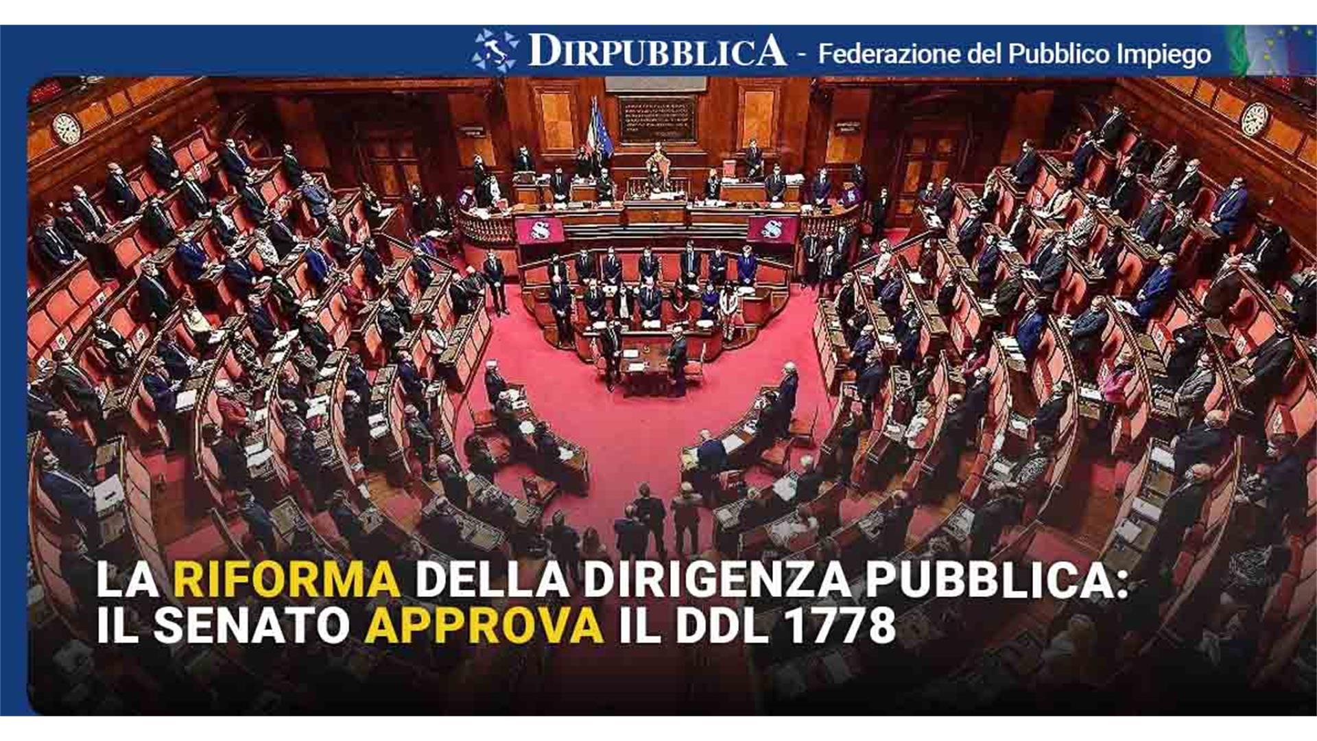LA RIFORMA DELLA DIRIGENZA PUBBLICA: IL SENATO APPROVA IL DDL 1778